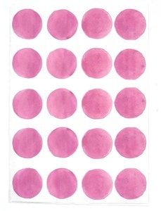 Stickers pois aquarelle  rose fuchsia